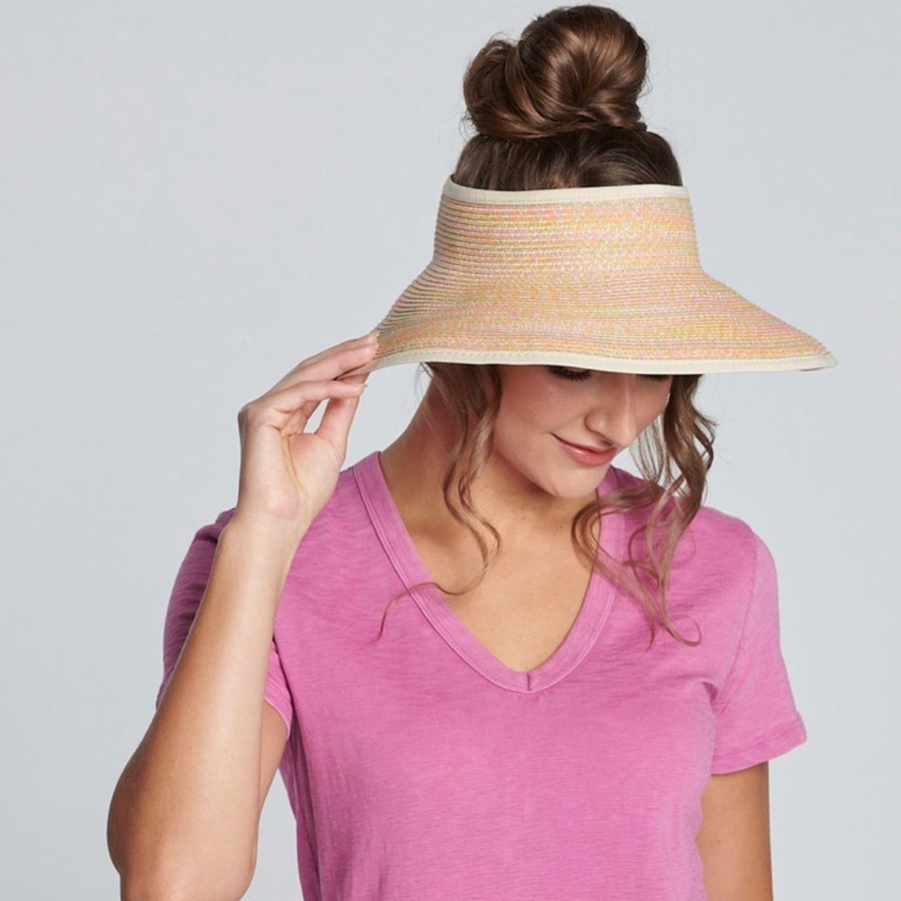 NEW San Diego Hat Co Pastel Rainbow Visor